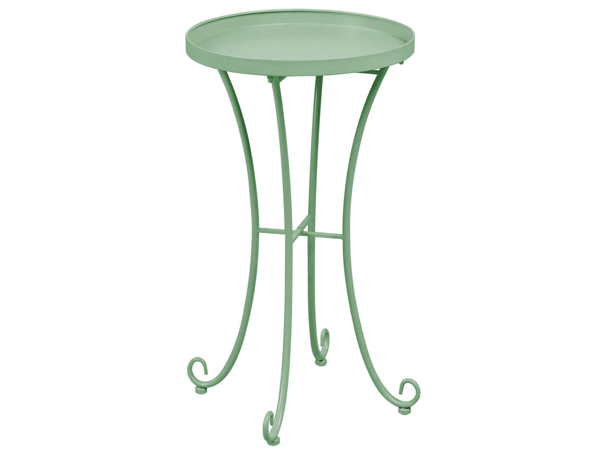 Garden Side Table Green Metal Round 40 cm Outdoor Vintage Style Beliani