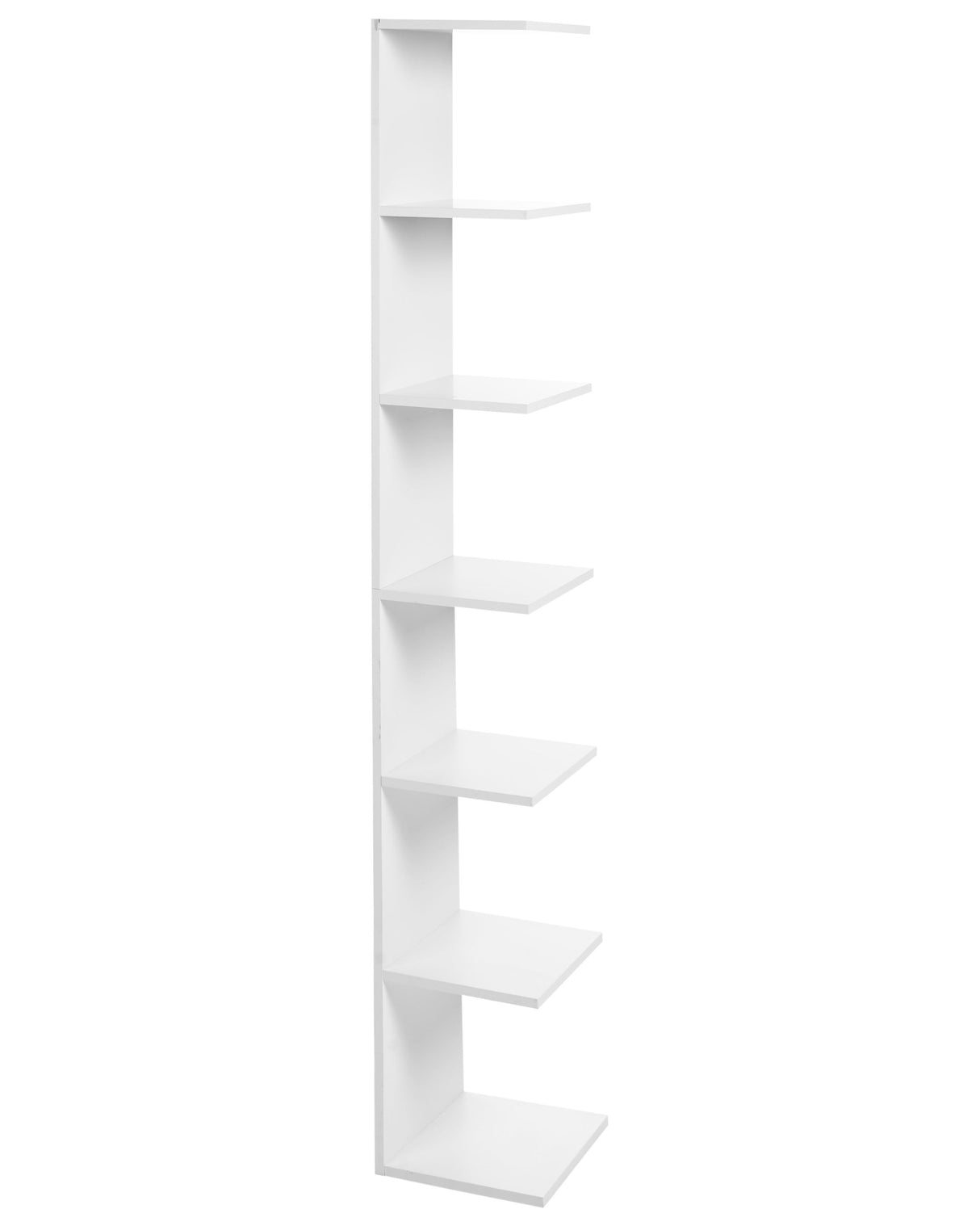 Wall Bookshelf White 6 Tier Particle Board Modern Beliani