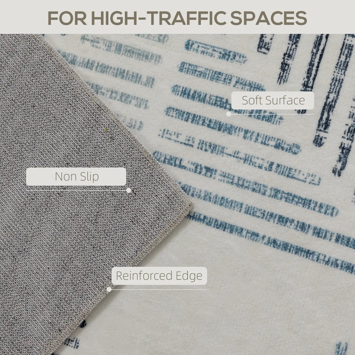 HOMCOM Modern Area Rug, Geometric Pattern Non-Slip Washable Rug, Soft Floor Carpet for Living Room, Bedroom, Dining Room, Home Office, 230 x 160 cm, Multi-Coloured
