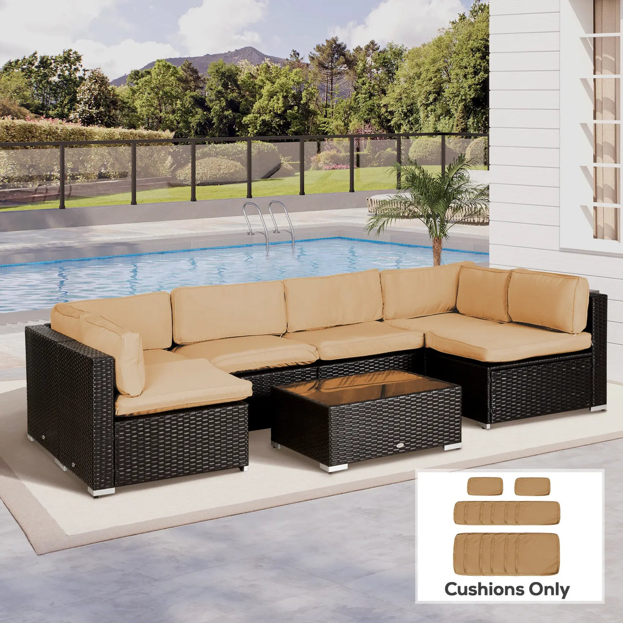 Outsunny 14 Pcs Outdoor Cushion Set - Beige