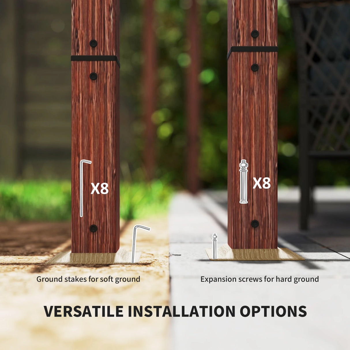 Outsunny 3 x 3 m Retractable Roof Pergola - Natural Wood Finish