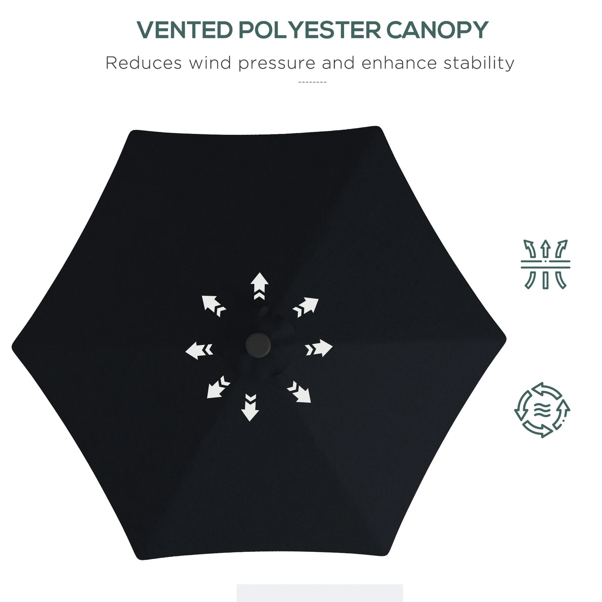 Outsunny 3(m) Solar LED Cantilever Parasol - Black