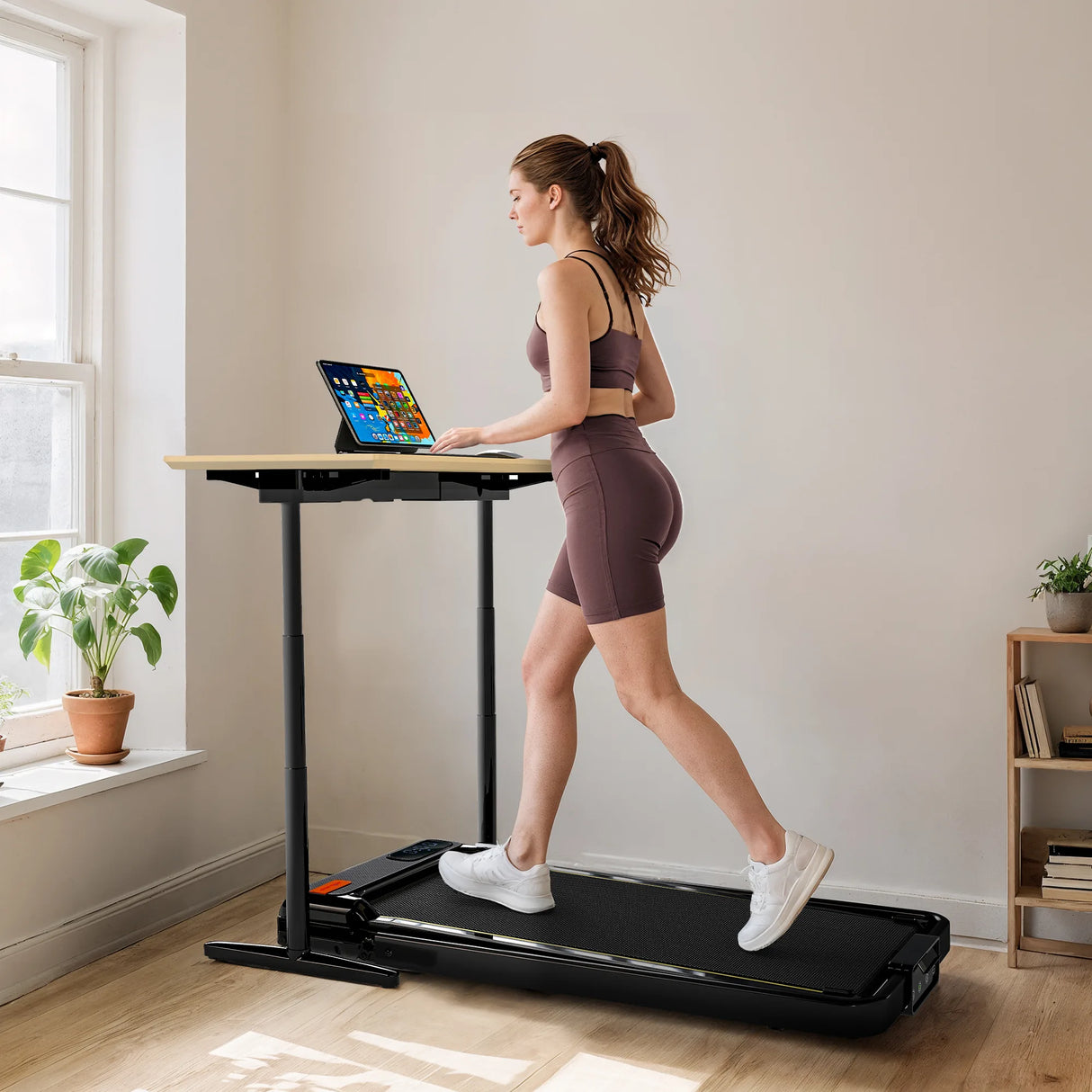 SPORTNOW Folding Walking Treadmill, Under Desk Walking Pad with Incline, Black