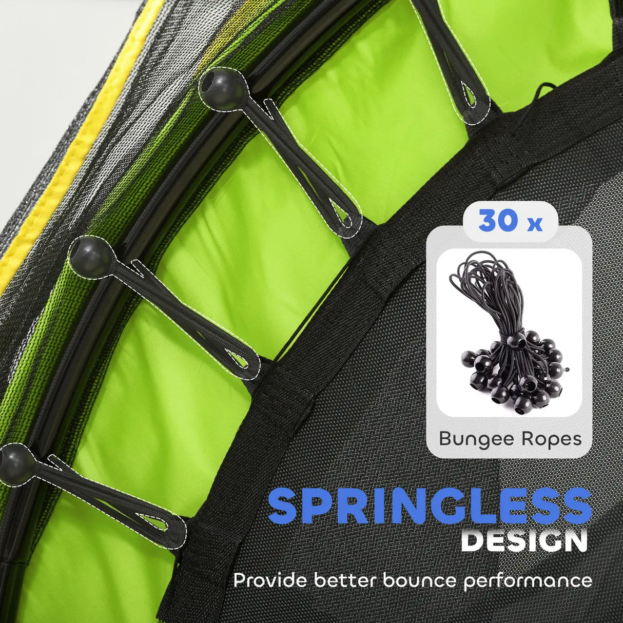 HOMCOM Kids Trampoline, with Enclosure Net, Steel Frame, for Ages 3-6 Years - Green