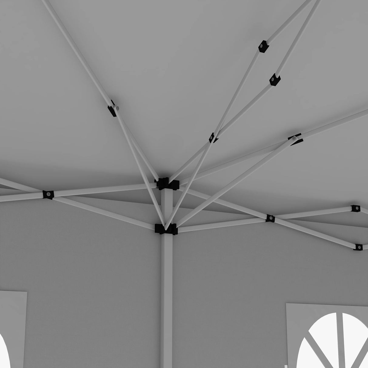 Outsunny 3 x 6 m Garden Pop Up Gazebo, Wedding Party Tent Marquee, Water Resistant Awning Canopy with Sidewalls, Windows, Carry Bag, White