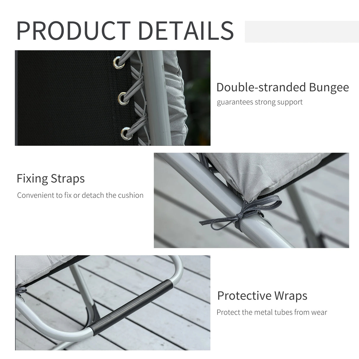 Outsunny 2pc Reclining Zero Gravity Sun Loungers ,Folding Chaise Lounge Chair with Cushions, Light Grey