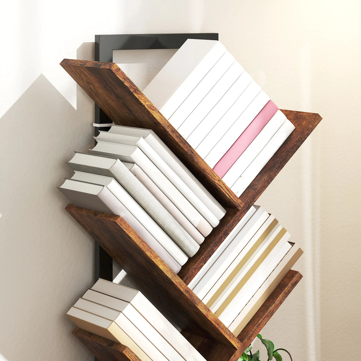 HOMCOM Eight-Section Tree Bookcase - Wood-Effect