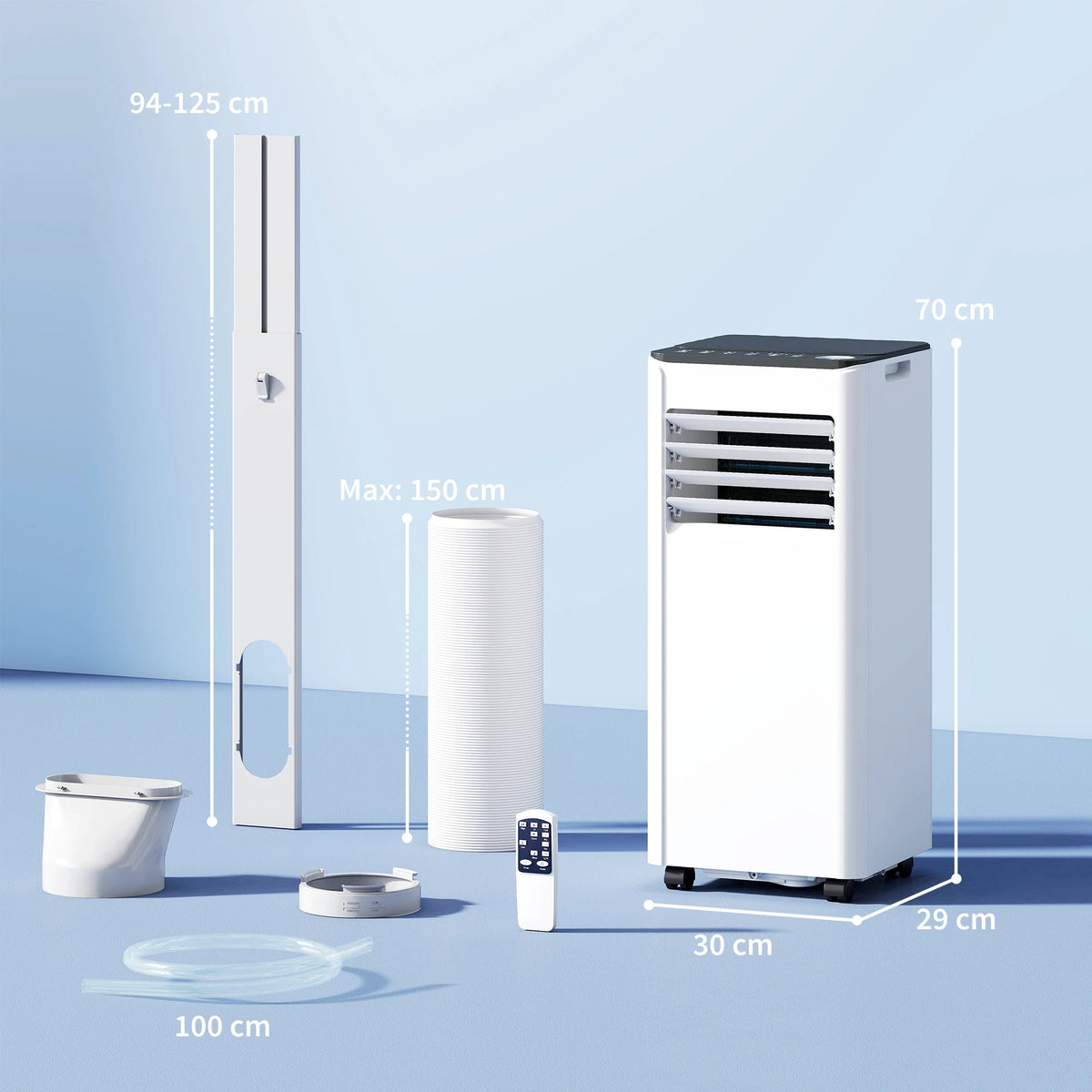 HOMCOM Portable Air Conditioner 7000 BTU, 4-in-1 AC Unit with Cool, Dehumidifier, Fan, Sleep Mode, WiFi Voice Remote Control