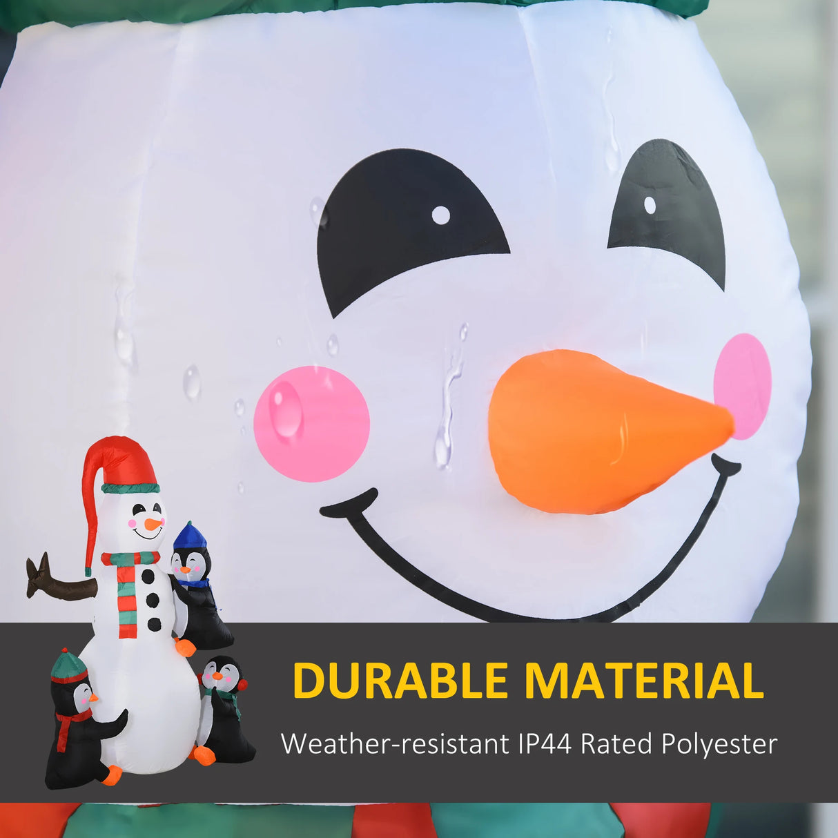 HOMCOM 6ft Inflatable Christmas Snowman with Three Penguins LED Xmas Dcor Holiday Outdoor Yard Decoration