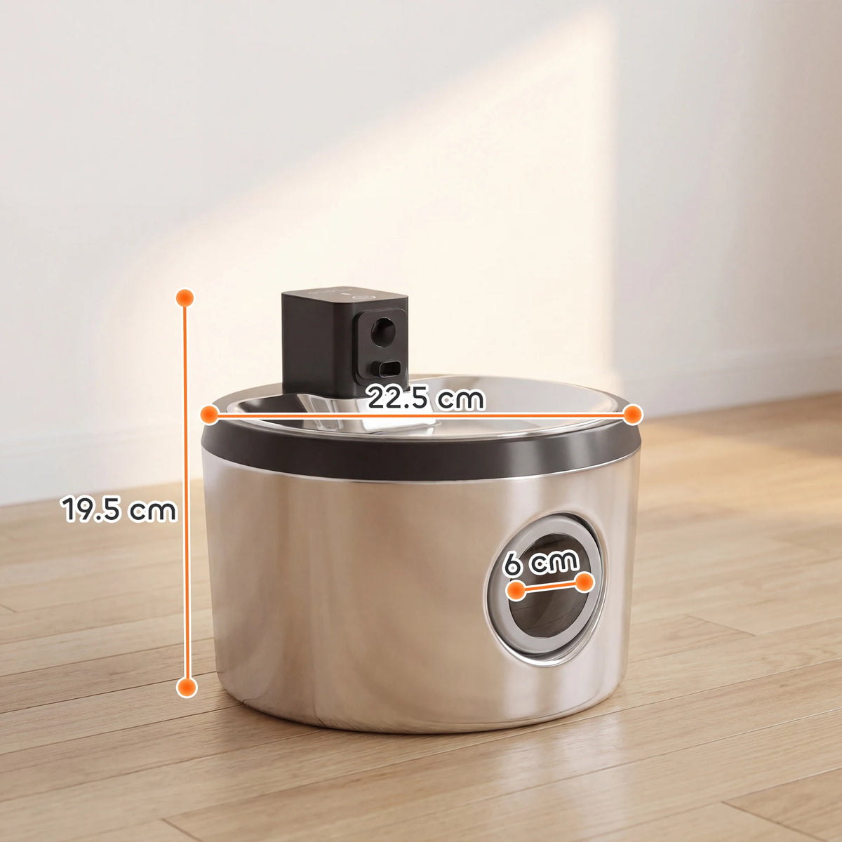 PawHut Wireless Cat Water Fountain for Drinking Stainless Steel, 4L/135oz Battery Operated Cat Fountain Cordless, 6 Filters