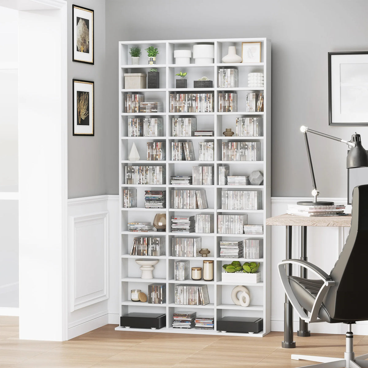 HOMCOM 33 Adjustable Compartment Storage Unit - White