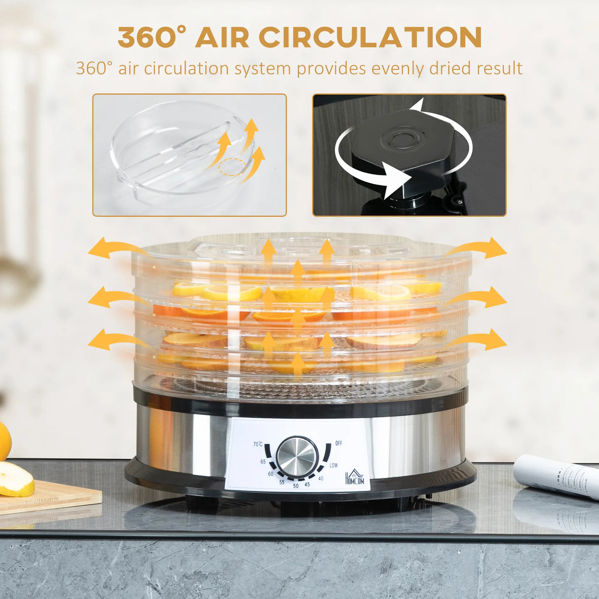 HOMCOM 40-70 Five-Tray Food Dehydrator