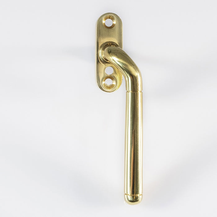 CRANKED LOCKING ESPAG. HANDLE RIGHT HAND - POLISHED BRASS - 110MM - EACH