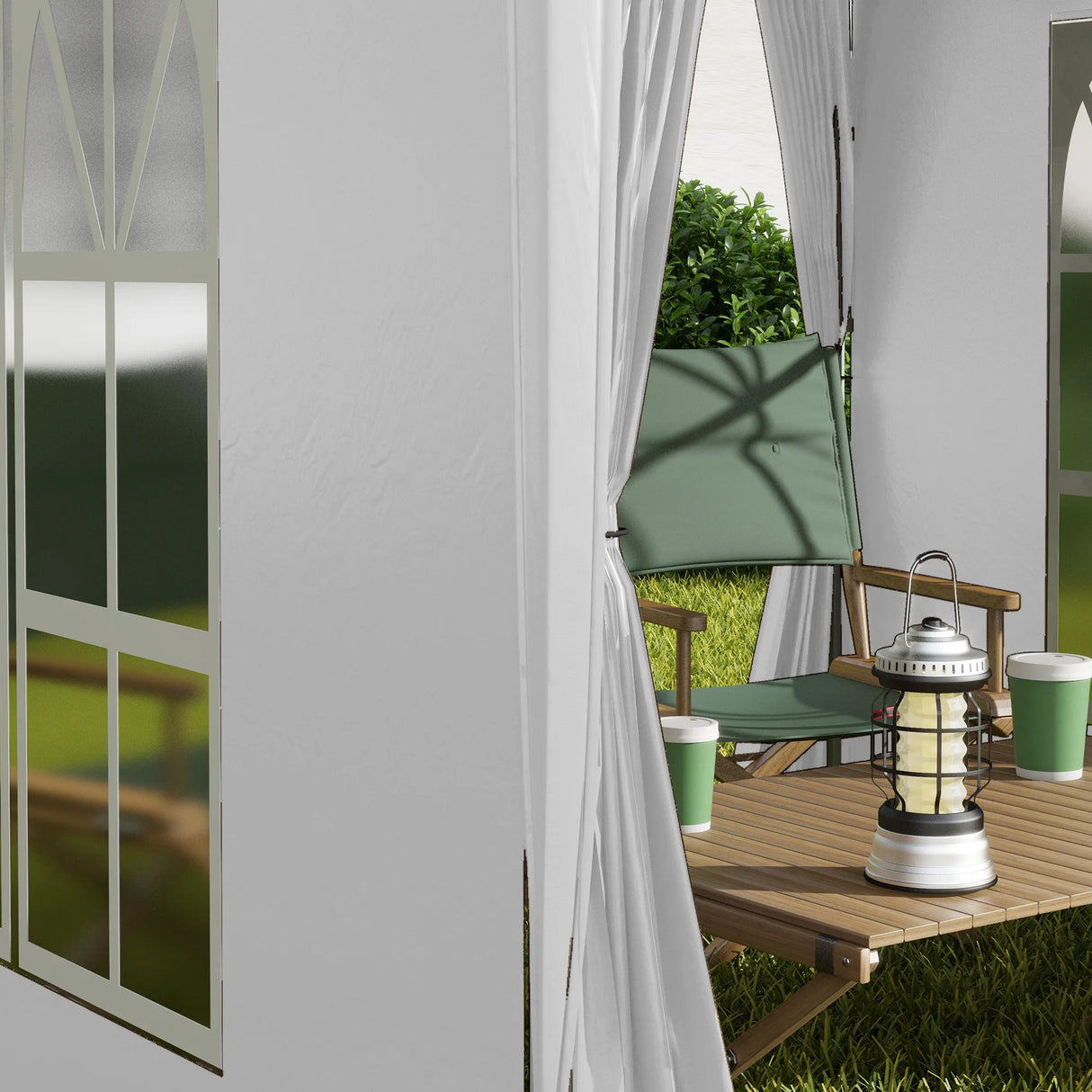 Outsunny 2 x 2 m Garden Pop Up Gazebo, Wedding Party Tent Marquee, Water Resistant Awning Canopy with Sidewalls, Windows, Carry Bag, White