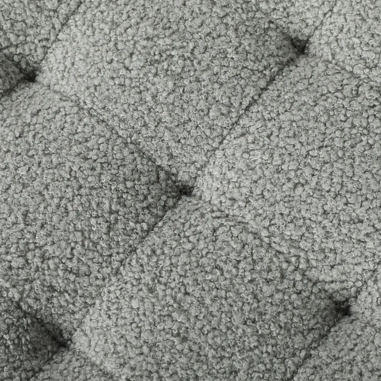 HOMCOM 40.5L Teddy Fleece Storage Ottoman - Grey