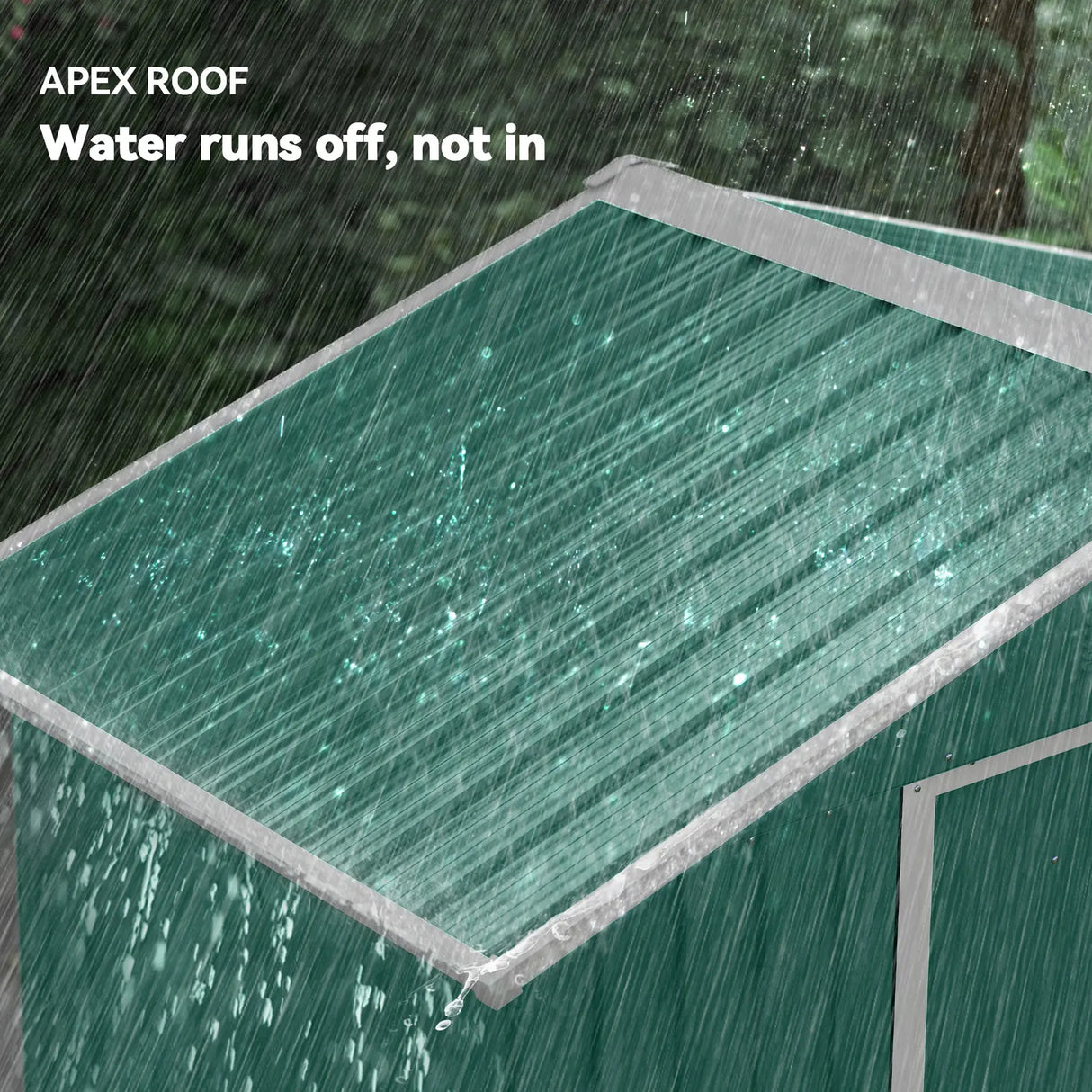 Outsunny 6.5ft x 3.5ft Metal Garden Storage Shed for Outdoor Tool Storage with Double Sliding Doors and 4 Vents, Green