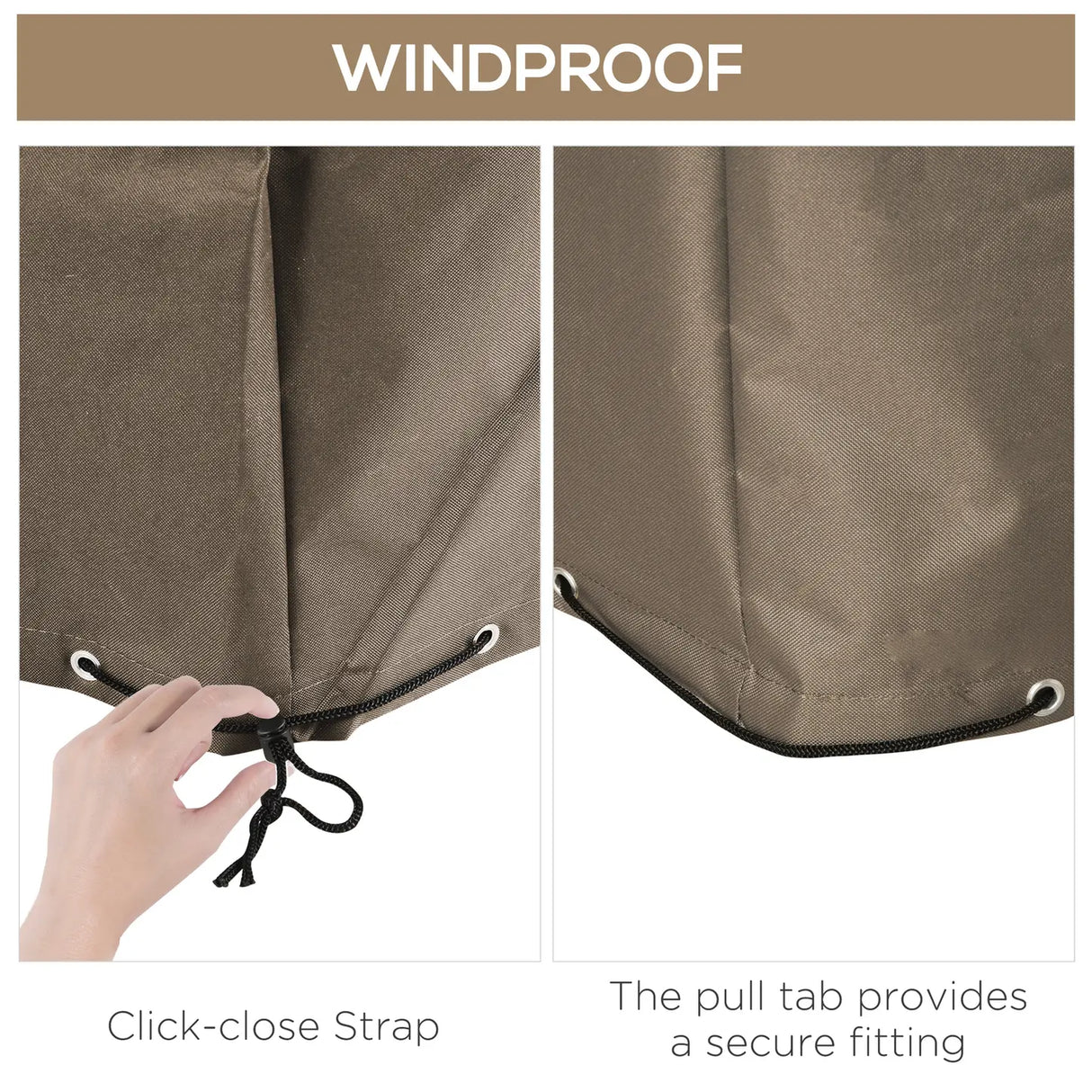 Outsunny 600D Oxford Patio Garden Furniture Dining Table Chair Set Cover Water Protector Waterproof Anti-UV Beige