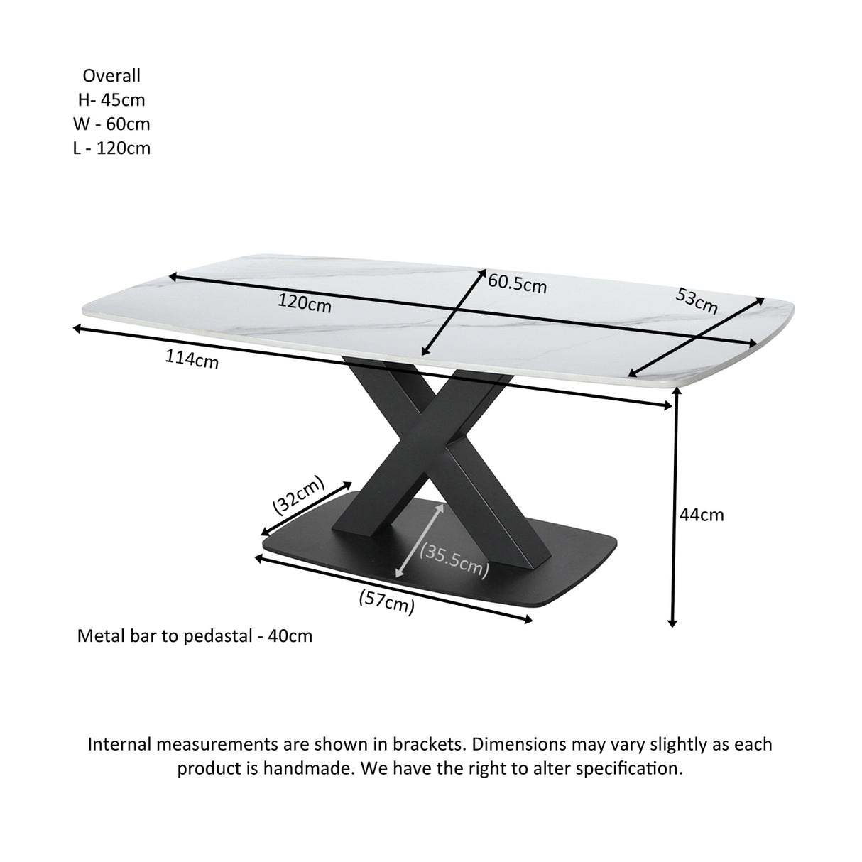 Coffee Table - In White Stone