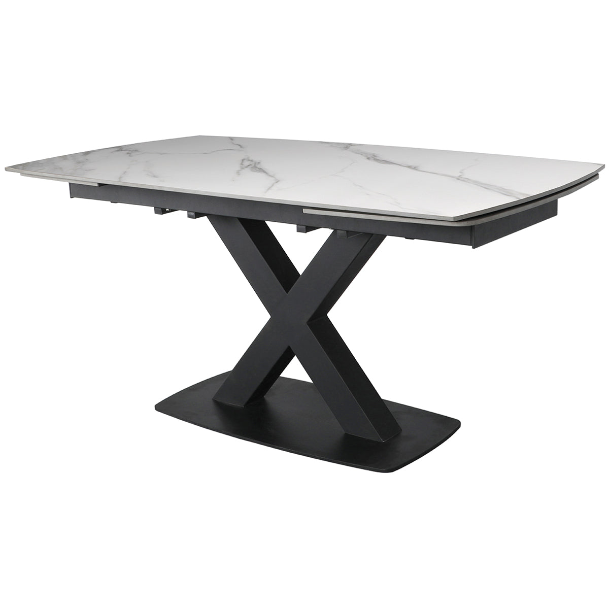 Large Extending Dining Table 160-240cm - In White Stone