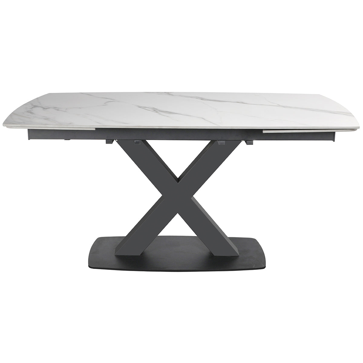 Large Extending Dining Table 160-240cm - In White Stone