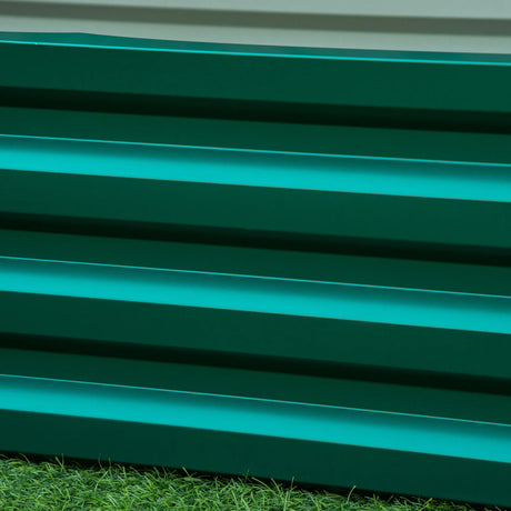 Outsunny Raised Beds for Garden, Galvanized Outdoor Planters, for Herbs and Vegetables, Use for Patio, Backyard, Balcony, Green