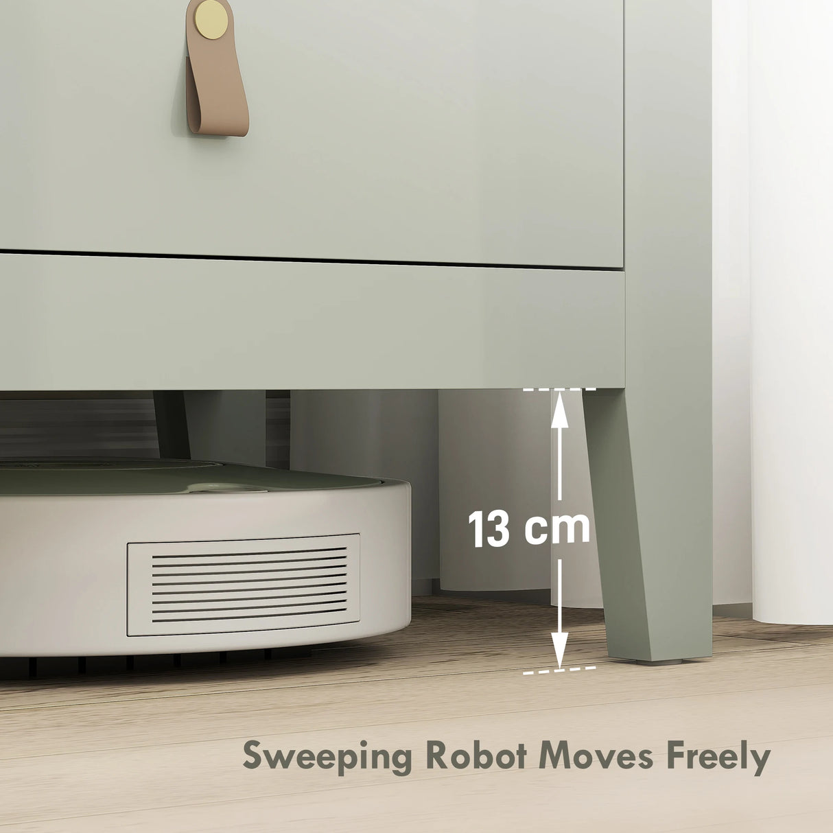 HOMCOM Bedroom Chest of Drawers, Modern 4 Drawer Dresser Cabinet with PU Leather Handles and Metal Runners for Living Room, Hallway, Entryway, Green