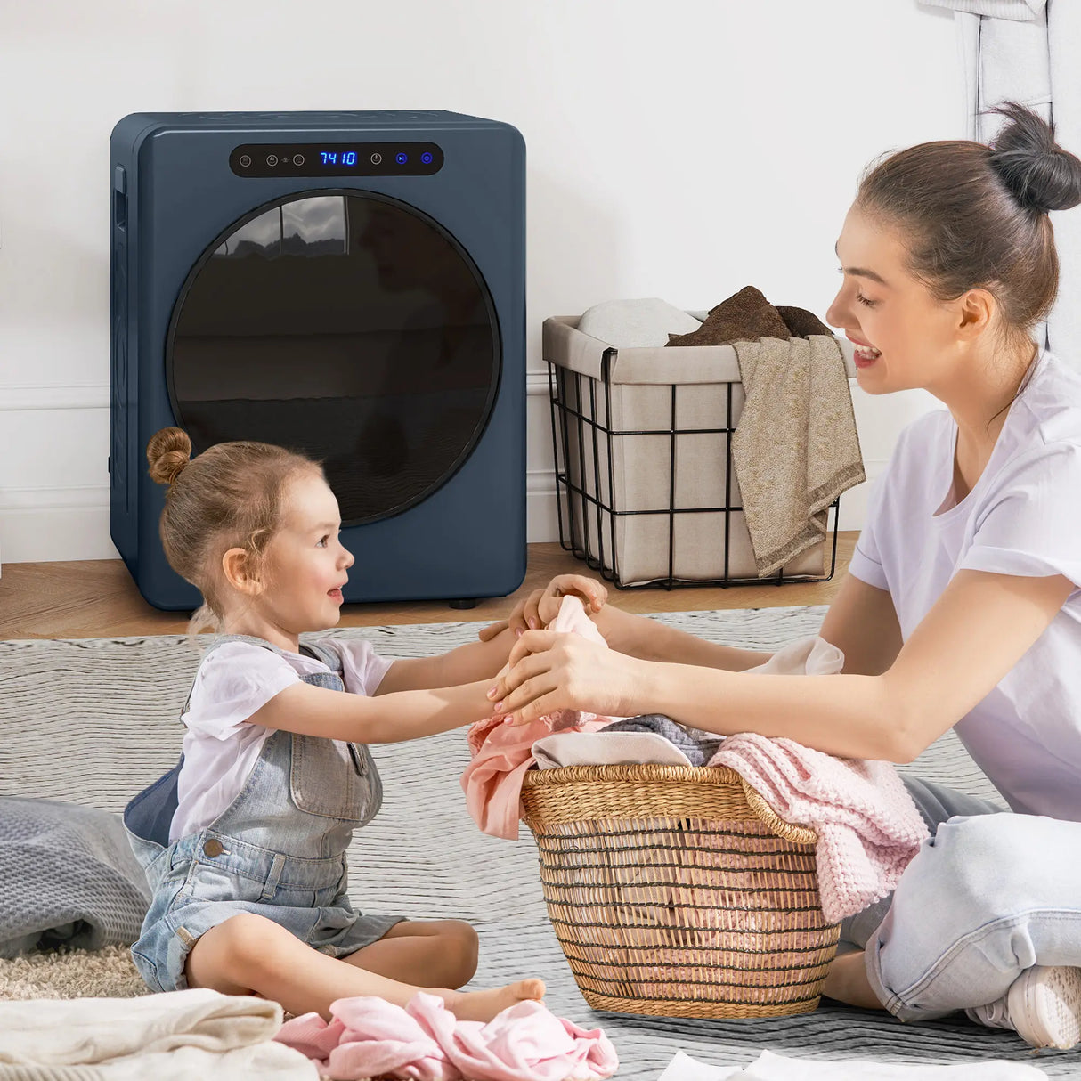 HOMCOM 5kg Compact 40-60C Tumble Dryer Blue