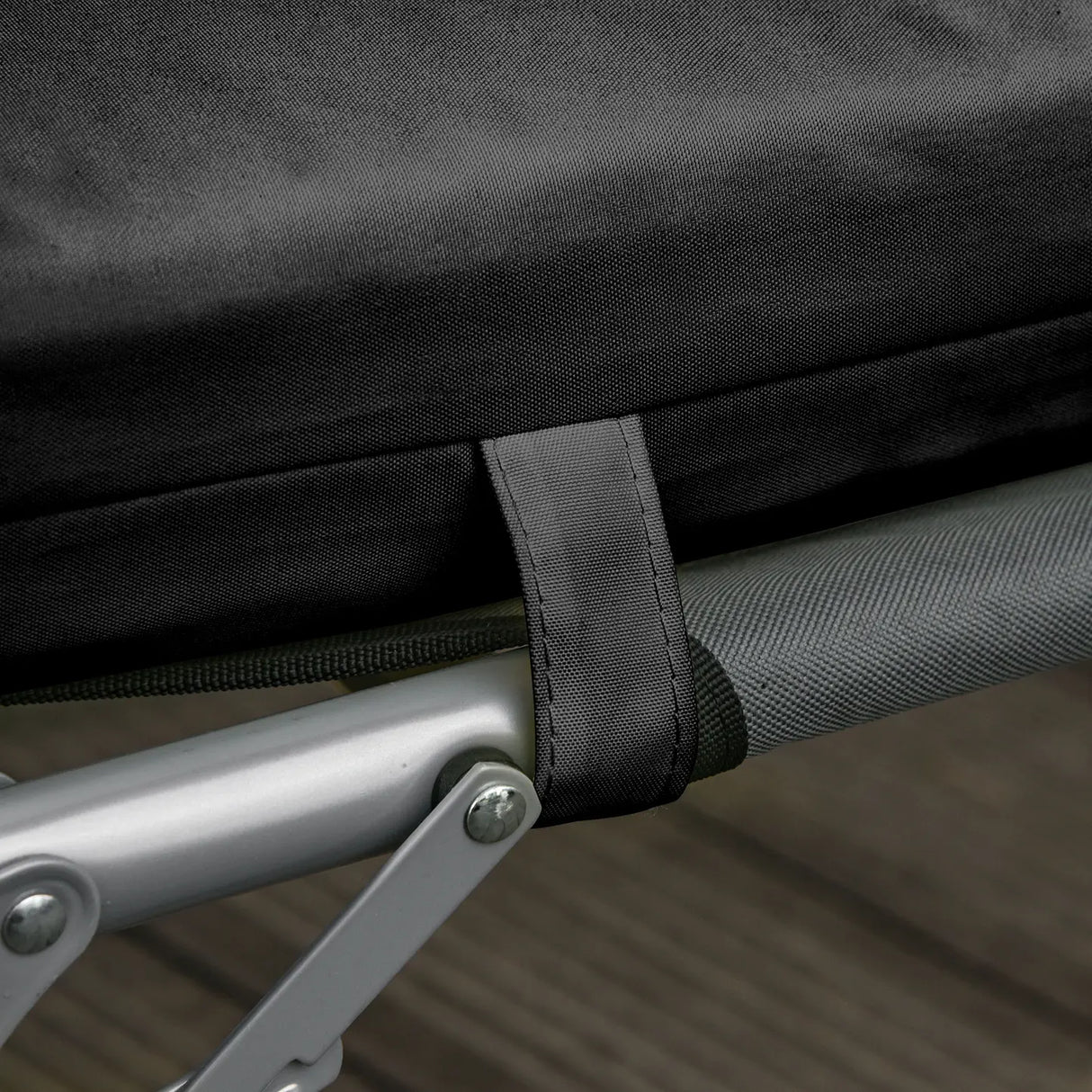 Outsunny Set of 2 Sun Lounger Cushions, Replacement Cushions for Rattan Furniture with Ties, 196 x 55 cm, Cushion ONLY, Black