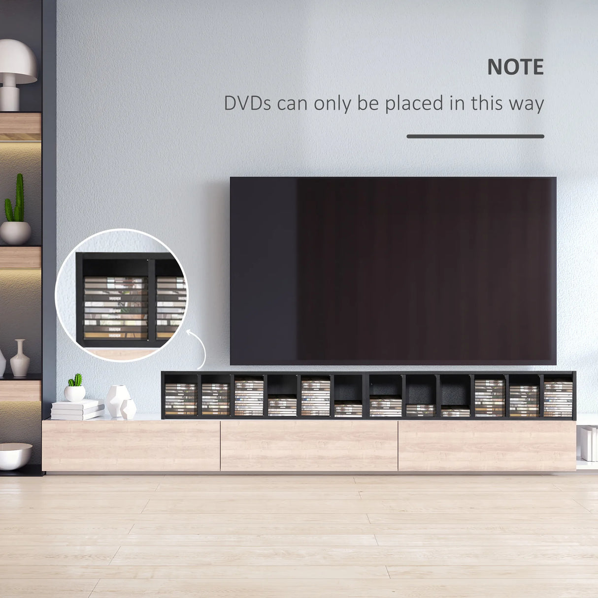 HOMCOM 204 CD Media Display Shelf Unit Set of 2 Blu-Ray Tower Rack w/ Adjustable Shelves Bookcase Storage Organiser, Black