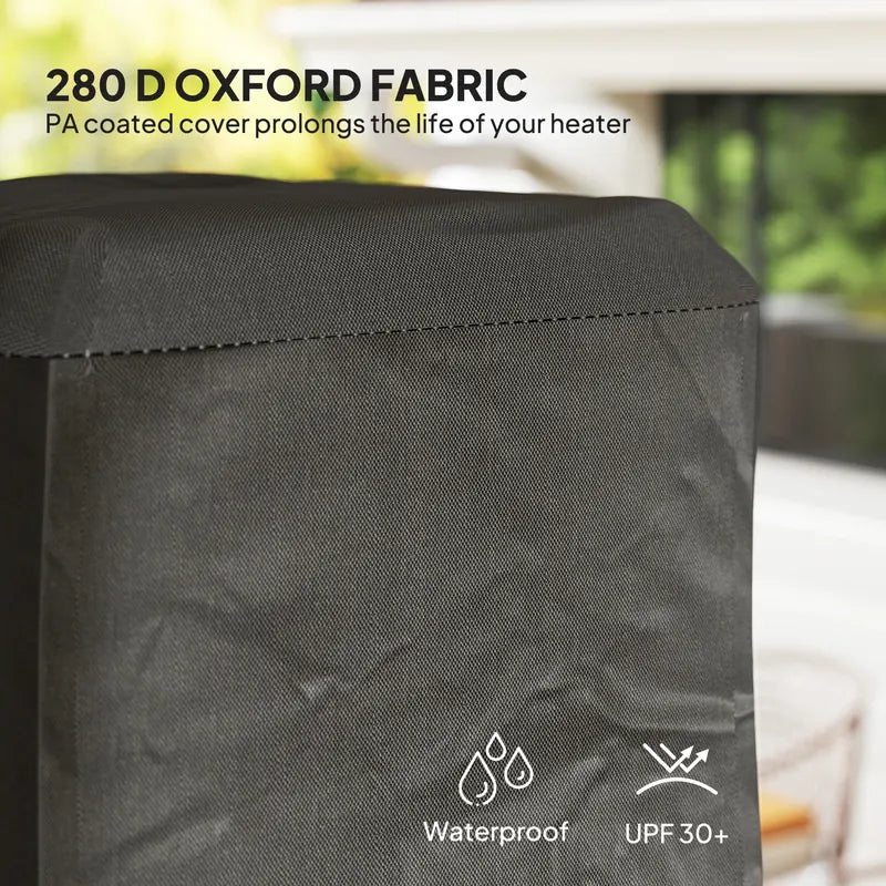 Outsunny Heavy Duty Gas Pyramid Patio Heater Cover, Full Length Outdoor Heater Cover Protector, UPF 30+ Oxford Fabric with Zipper, Black