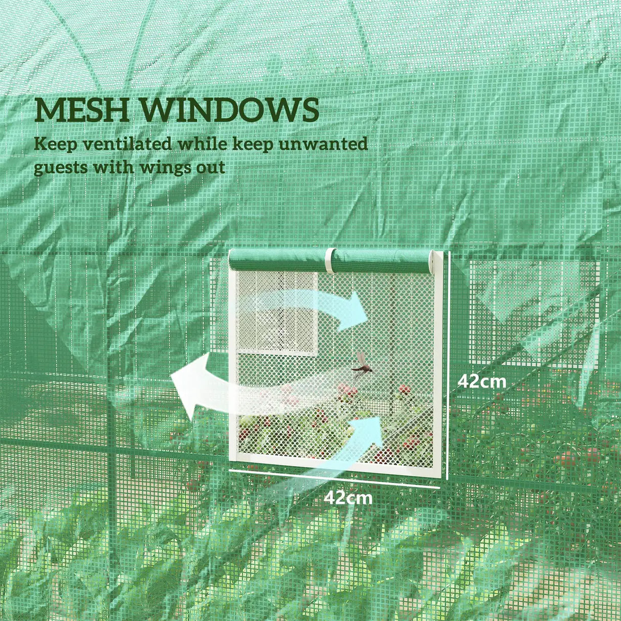 Outsunny 245 x 200cm Polytunnel Greenhouse - Green