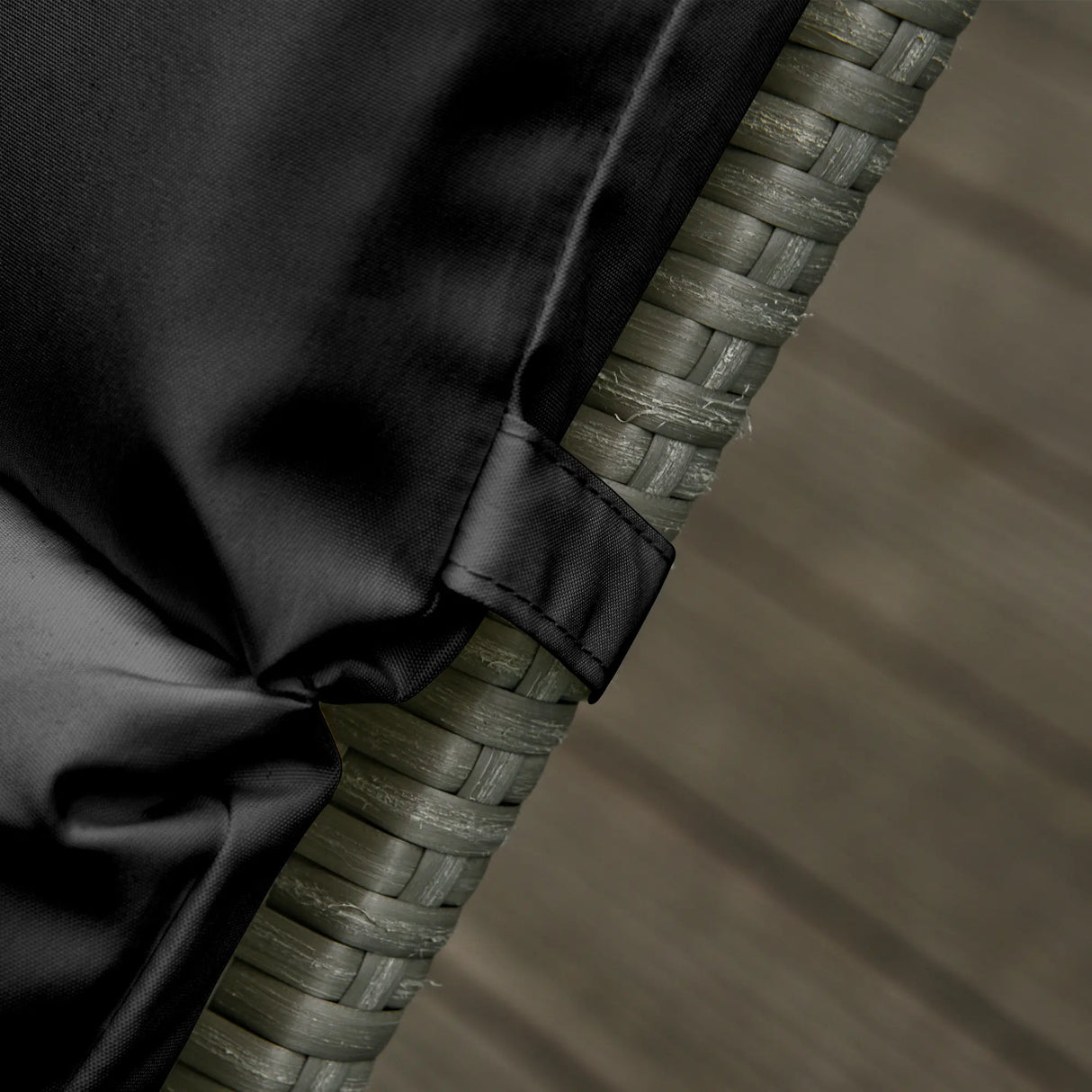 Outsunny Set of 2 Sun Lounger Cushions, Replacement Cushions for Rattan Furniture with Ties, 196 x 55 cm, Cushion ONLY, Black