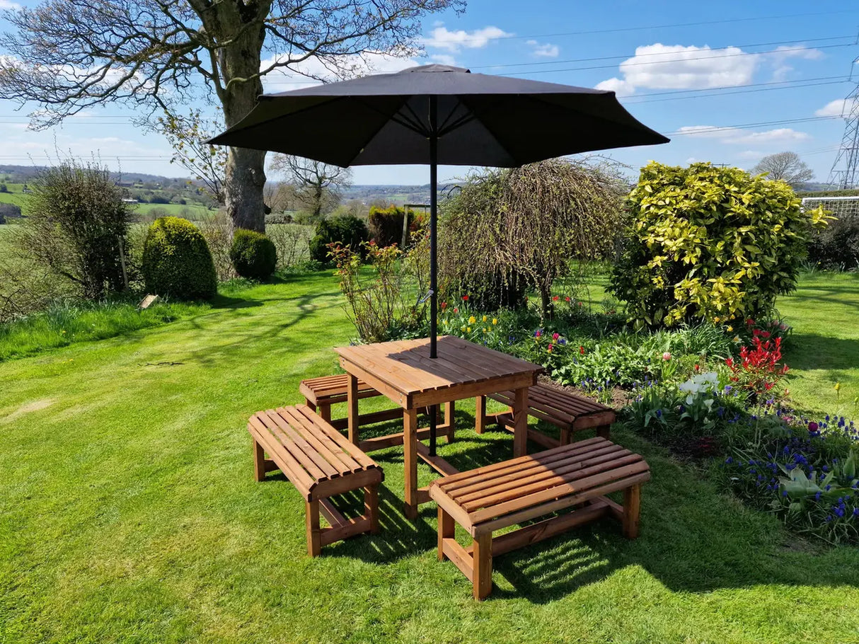 VALLEY CONTEMPORARY TABLE AND BACKLESS BENCH SET - SITS 8