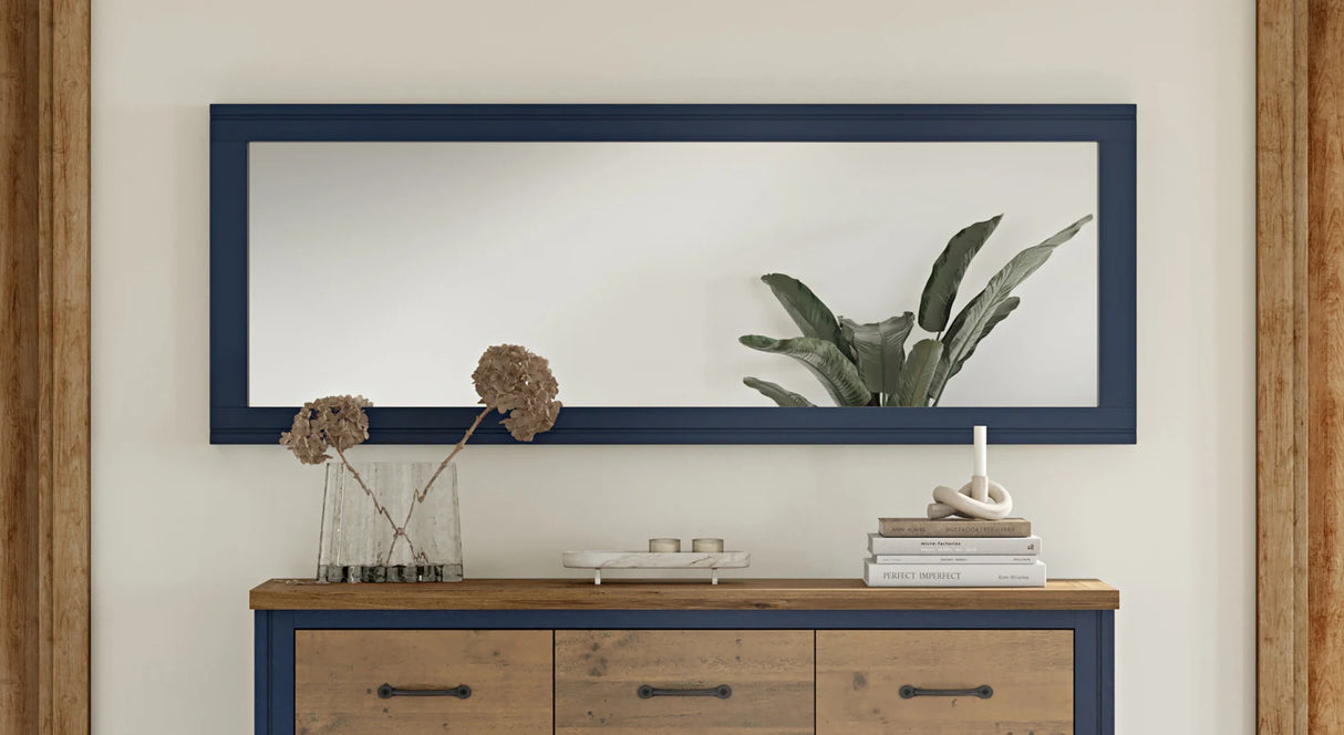 Splash of Blue - Extra Long Wall Mirror (Hangs Landscape & Portrait)