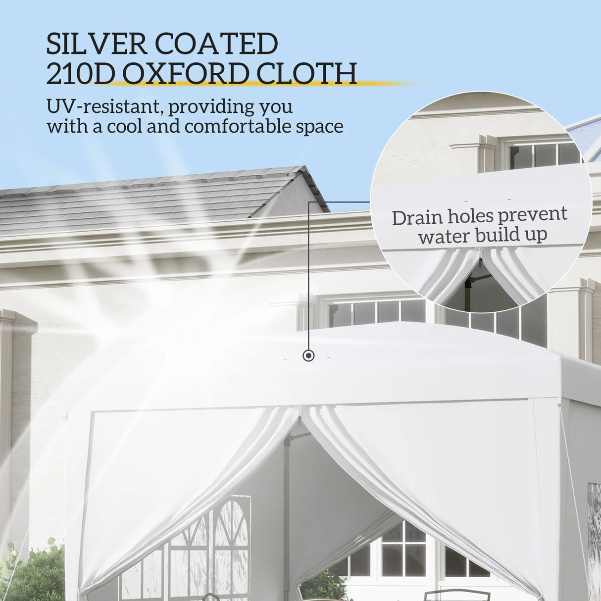 Outsunny 3 x 3m Pop Up Gazebo, Wedding Party Canopy Tent Marquee with Carry Bag and Windows, White