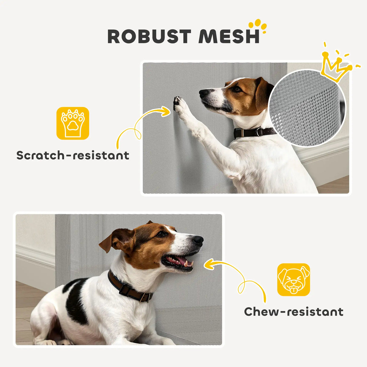 PawHut Retractable Stair Gate for Dogs, Pet Mesh Safety Gate Extends up to 115cm for Doorways Indoor- Grey