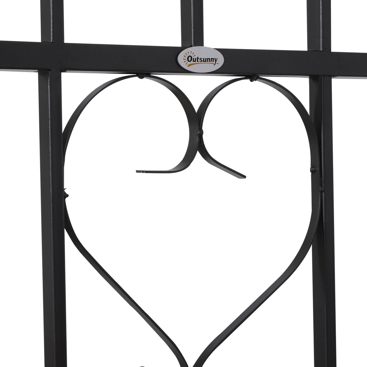 Outsunny Metal Frame Bench W/Arch, 114Lx60Wx206H cm-Grey