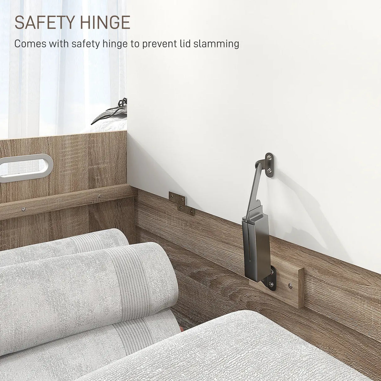 HOMCOM 60 x 35.5cm Storage Ottoman Box, with Top Seat - White