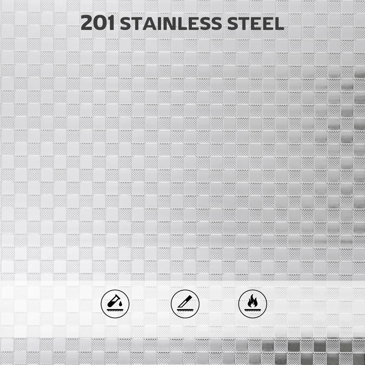 HOMCOM 3 Tier Stainless Steel Kitchen Storage Trolley with Adjustable Shelf - Silver