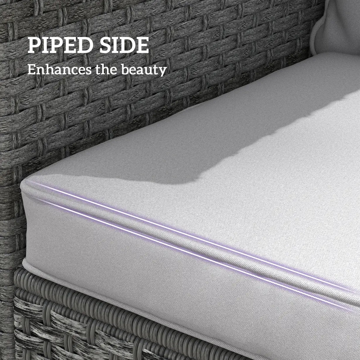 Outsunny Seat and Back Padded Cushion Set, CUSHION ONLY - Light Grey