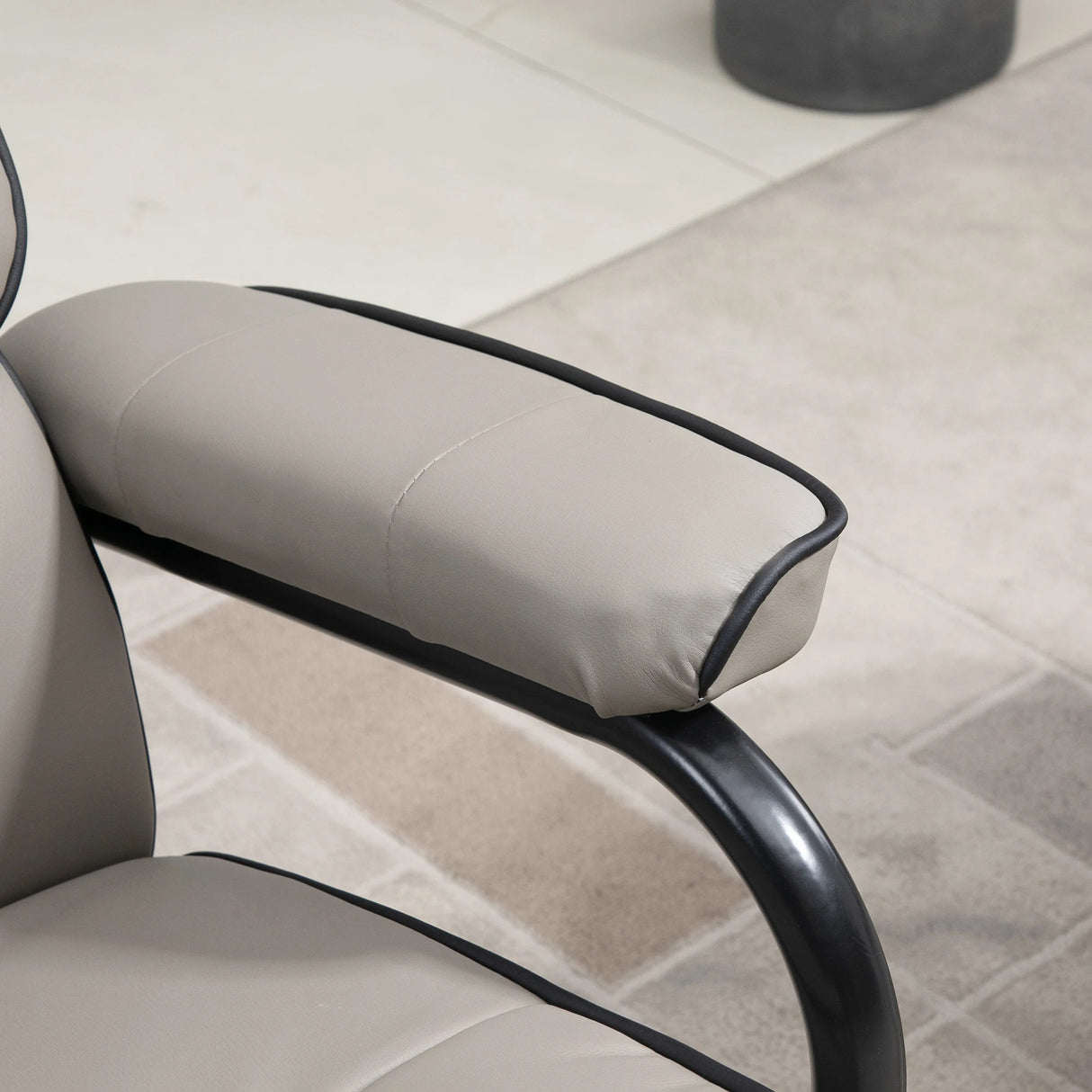 HOMCOM Recliner Chair with Ottoman 360 Swivel Faux Leather High Back Armchair w/ Footrest Stool for Home Office