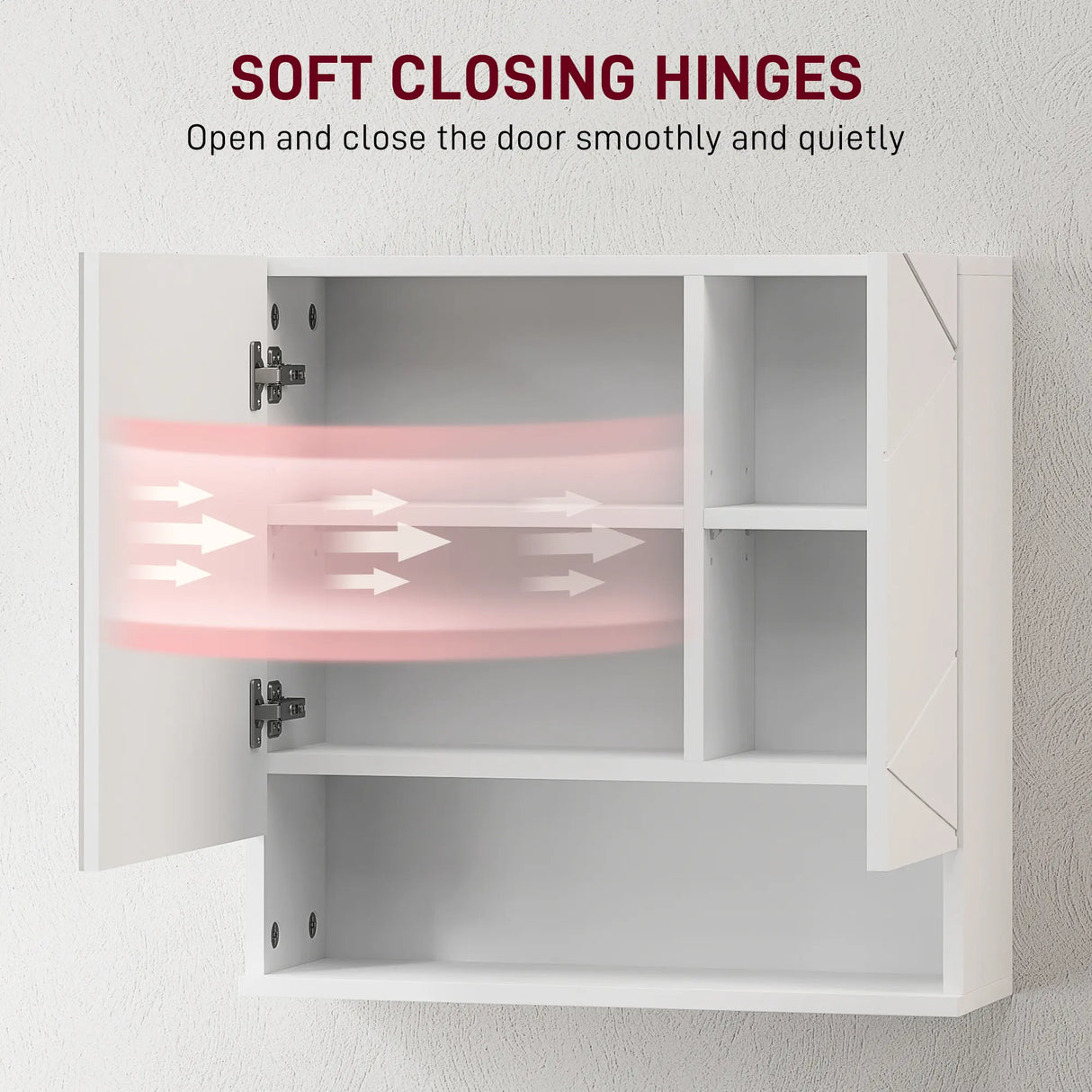 kleankin Wall Mounted Bathroom Storage Cupboard - White