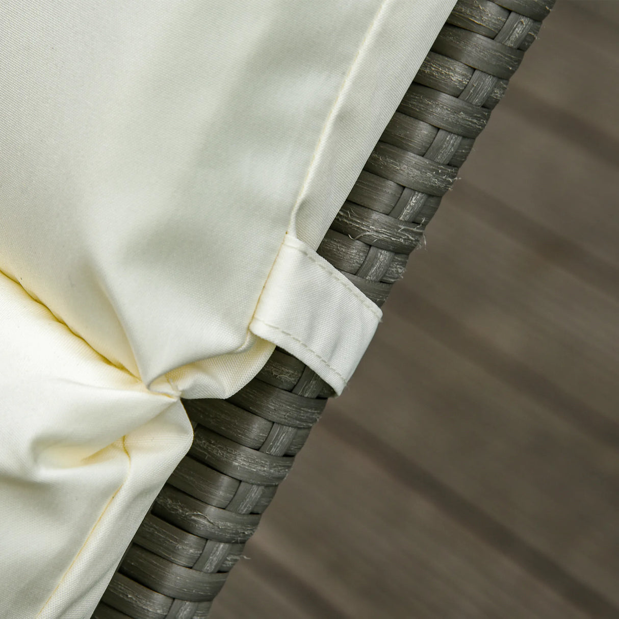 Outsunny Set of 2 Sun Lounger Cushions, Replacement Cushions for Rattan Furniture with Ties, 196 x 55 cm, Cushion ONLY, Cream White