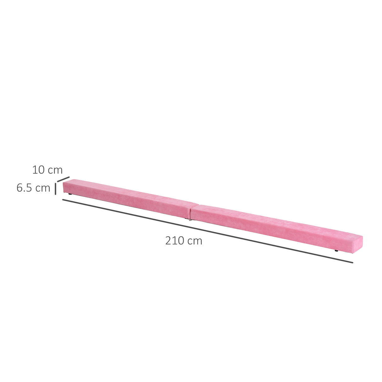 HOMCOM 2.1M 7FT Gymnastics Folding Balance Beam Home Gym Training Exercise Sports - Pink