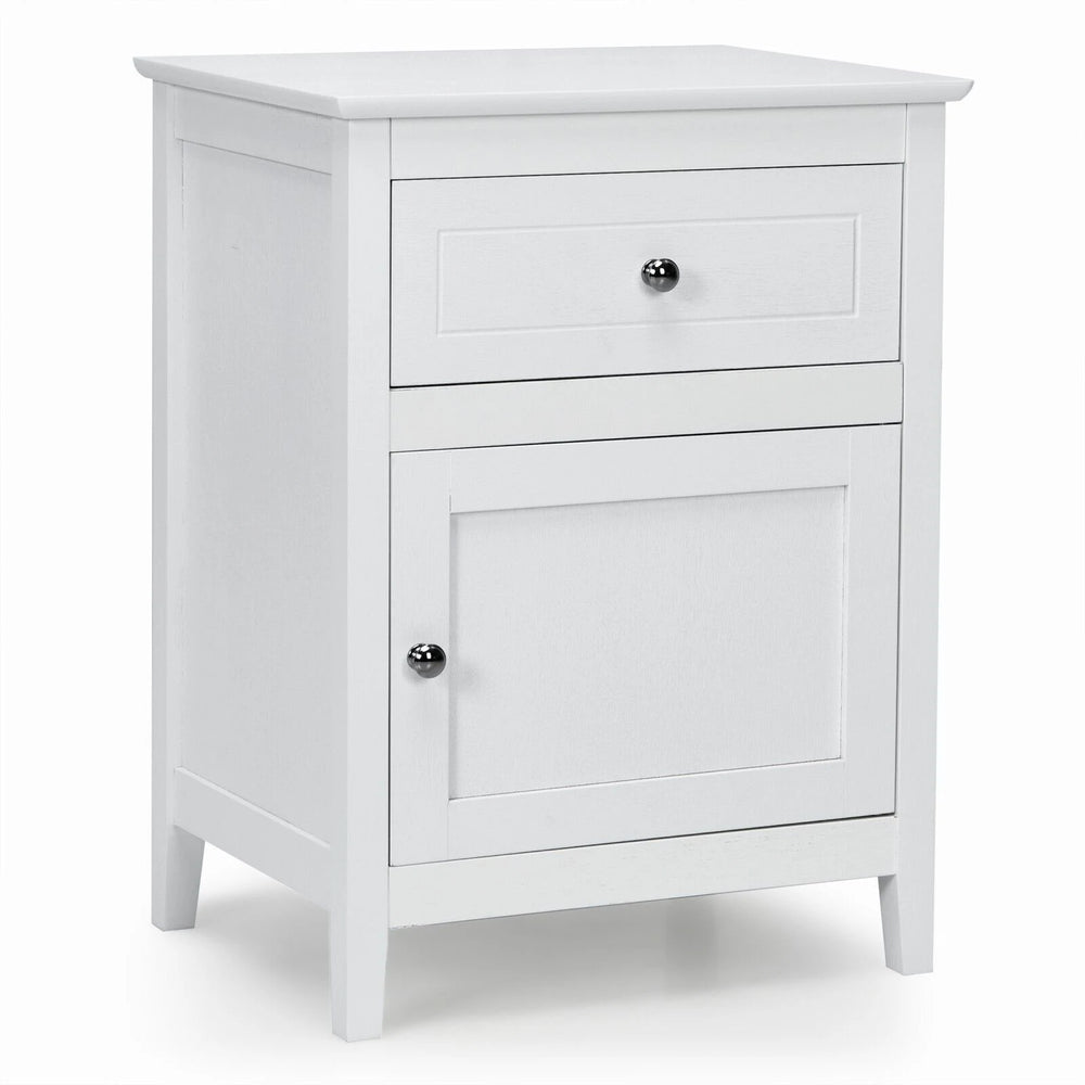 2-Tier Accent Table with Spacious Tabletop-White