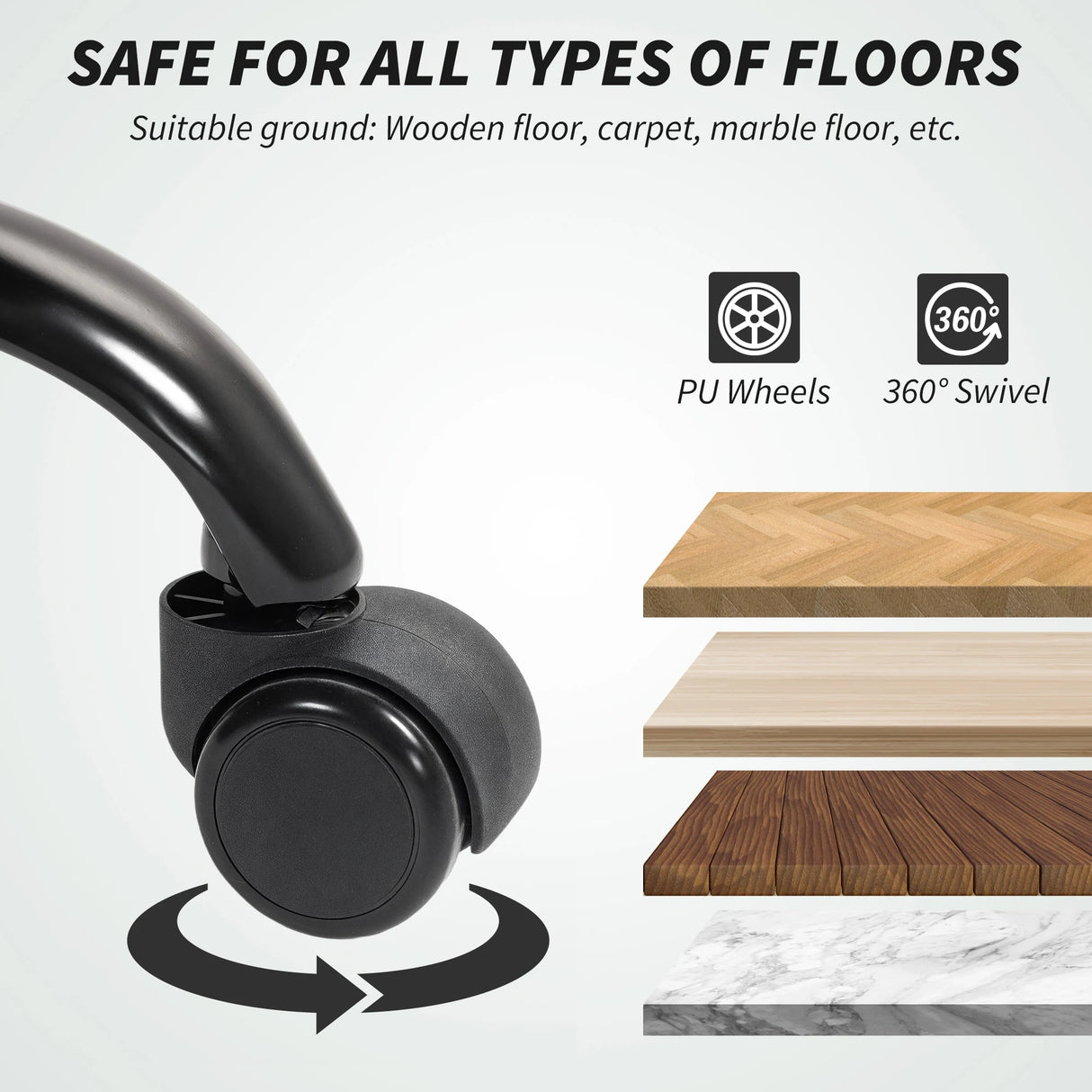 HOMCOM Double Padded Linen-Look Office Chair - Light Grey