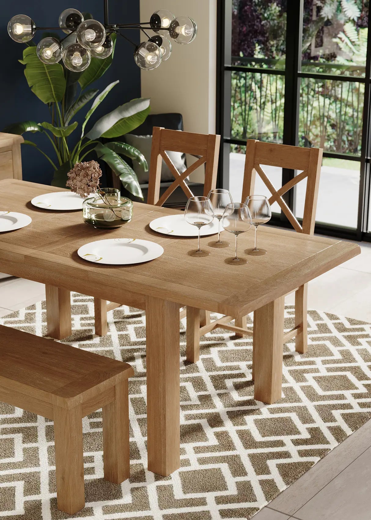 Cross Back Chair With Fabric Seat