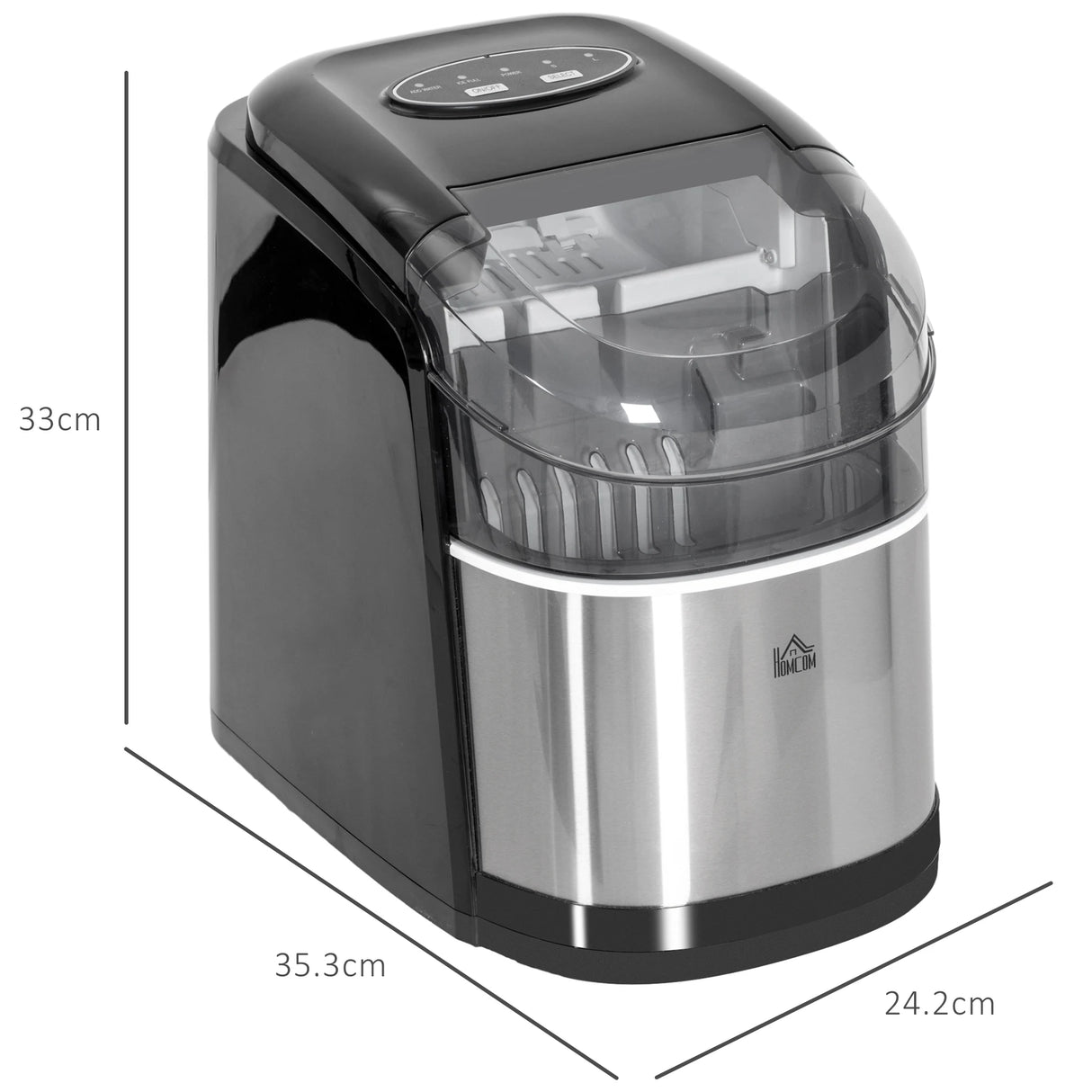 HOMCOM 12kg Countertop Ice Machine, with Scoop