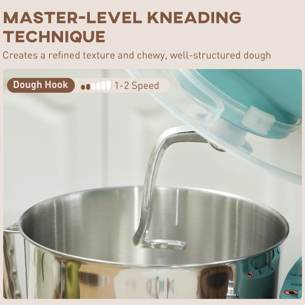 HOMCOM 1300W Kitchen Stand Mixer, with Accessories - Blue