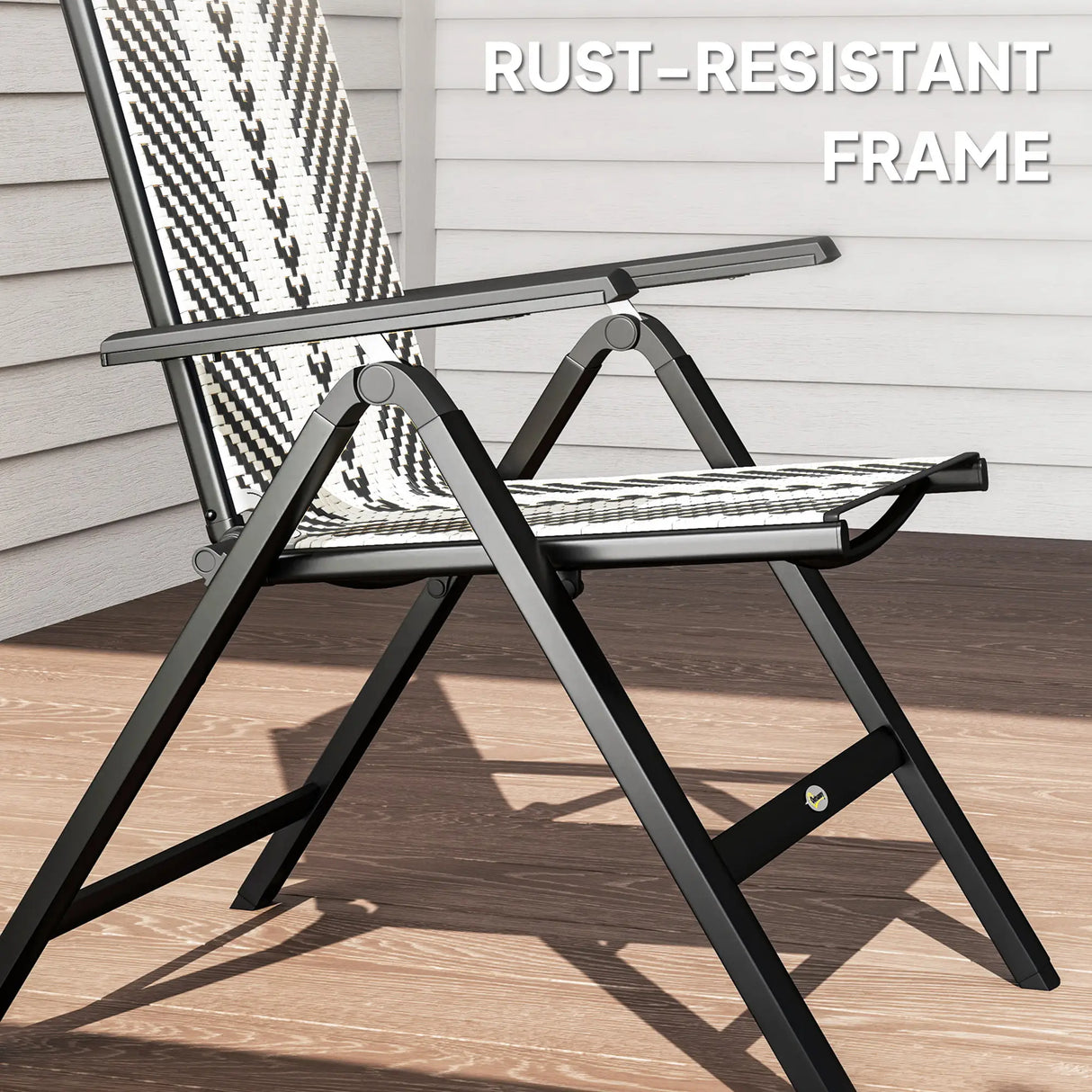 Outsunny Rattan Reclining Garden Chairs - Black